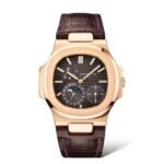 Patek Philippe Nautilus 40mm 5712R-001 Moonphase Rose Gold Case Brown Leather Strap - Exotic Boutique Dubai