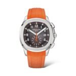 Patek Philippe Aquanaut 42.2mm Chronograph 5968A Black Embossed Dial Orange Straps - Exotic Boutique Dubai