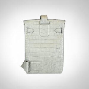 Hermès Hac A Dos Gris PM Ciment Croc PHW