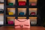 Chanel Mini Classic Flap Bag in Salmon Matte Crocodile Leather with Silver Hardware - Rare Exotic Collector’s Edition - Exotic Boutique Dubai