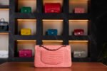 Chanel Mini Classic Flap Bag in Salmon Matte Crocodile Leather with Silver Hardware - Rare Exotic Collector’s Edition - Exotic Boutique Dubai