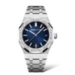 Audemars Piguet Royal Oak 34mm 15551BC.ZZ.1356BC.01 White Gold Smoked Blue Dial - Exotic Boutique Dubai