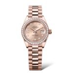 Rolex Lady Datejust 28mm 279135RBR Everose Gold President Bracelet Diamonds Bezel Rose-Colour Dial - Exotic Boutique Dubai