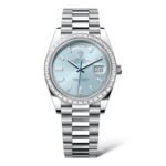 Rolex Day-Date 40mm 228396TBR Oystersteel Platinum and Diamond-Set Bezel With President Bracelet - Exotic Boutique Dubai