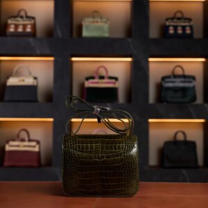 Hermès Constance Black Crocodile Leather with Palladium Hardware - 2024 Full Set - Exotic Boutique Dubai
