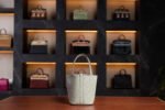 Hermès Mini Picotin Gris Pale Ostrich with Gold Hardware 2023 New Full Set - Exotic Boutique Dubai