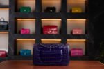 Chanel Medium Classic Flap Bag in Dark Purple Shiny Crocodile Leather with Gold Hardware - Rare Exotic Collector’s Edition - Exotic Boutique Dubai