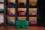Chanel Mini Classic Flap Bag in Emerald Green Shiny Crocodile Leather with Gold Hardware - Rare Exotic Collector’s Edition - Exotic Boutique Dubai