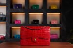 Chanel Maxi Flap Bag in Orange Matte Crocodile Leather with Gold Hardware - Rare Collector’s Edition - Exotic Boutique Dubai