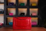 Chanel Maxi Flap Bag in Orange Matte Crocodile Leather with Gold Hardware - Rare Collector’s Edition - Exotic Boutique Dubai