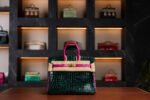 Hermès Birkin 25 HSS Special Order Verde Fiance & Rose Scheherazade Gold Hardware Alligator Pre-Owned - Exotic Boutique Dubai