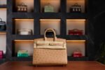 Hermès Birkin 25 Gold Ostrich Leather with Gold Hardware - 2025 Full Set - Exotic Boutique Dubai