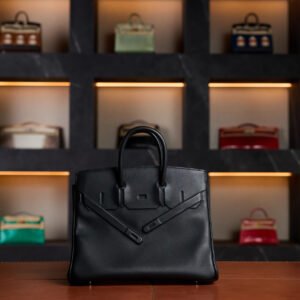 Hermès Birkin 25 Black Shadow Swift Leather with Gold Hardware - 2025 New Full Set - Exotic Boutique Dubai