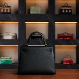 Hermès Kelly 25 Black epsom Gold Hardware 2025 new full set