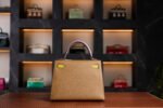 Hermès Kelly 25 HSS Special Order Tricolor - Gold, Jaune Milton & Mauve Sylvest with Gold Hardware - 2025 New Full Set - Exotic Boutique Dubai