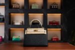 Hermès Kelly 25 HSS Special Order - Black with Craie in Togo Leather Gold Hardware - 2025 New Full Set - Exotic Boutique Dubai