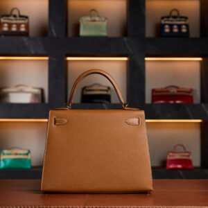 Hermès Kelly 25 Gold Epsom Leather with Gold Hardware - 2025 New Full Set - Exotic Boutique Dubai