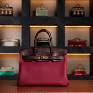 Hermès Birkin 30 touch Rouge H & Rouge Granite crocodile leather Gold Hardware