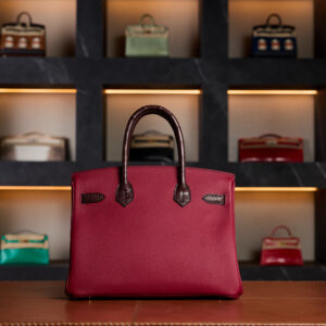 Hermès Birkin 30 touch Rouge H & Rouge Granite crocodile leather Gold Hardware