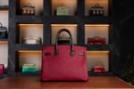 Hermès Birkin 30 Touch Rouge H & Rouge Granite Crocodile Leather with Gold Hardware - Rare Collectible - Exotic Boutique Dubai