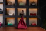 Hermès Birkin 30 Touch Rouge H & Rouge Granite Crocodile Leather with Gold Hardware - Rare Collectible - Exotic Boutique Dubai