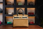 Hermès Birkin 30 Special Order HSS Double Colored Gold Hardware - Biscuit with Dark Blue 2025 New Full Set