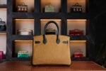 Hermès Birkin 30 HSS Special Order Double Colored Gold Hardware - Biscuit with Dark Blue 2025 New Full Set - Exotic Boutique Dubai