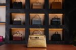 Hermès Mini Kelly Metallic Gold Chevre Leather with Gold Hardware - 2025 New Full Set - Exotic Boutique Dubai